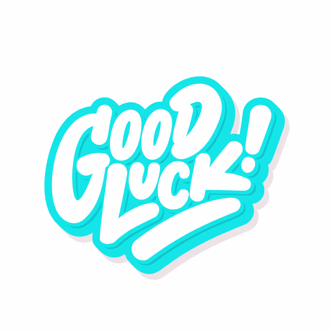 Cover image for Good Luck! Handwritten lettering sticker.