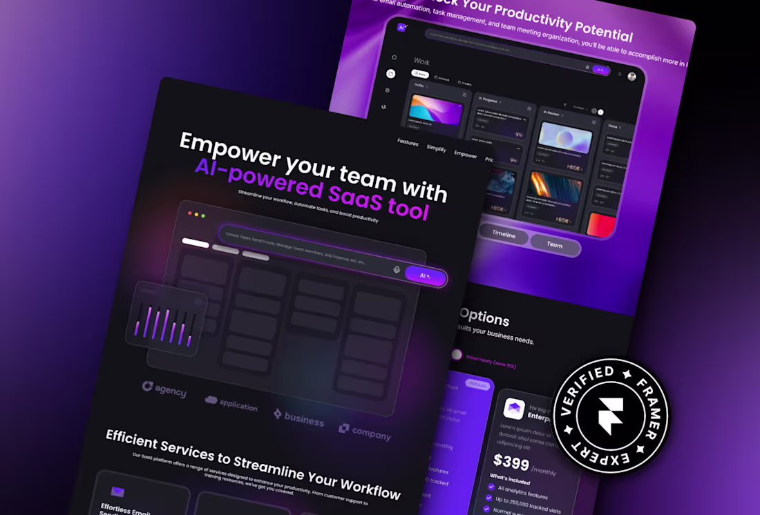 Cover image for Framer Landing Page Development ⚡