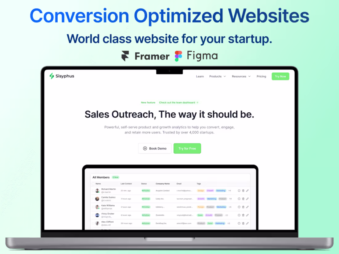 Cover image for Conversion Optimized Framer Websites 