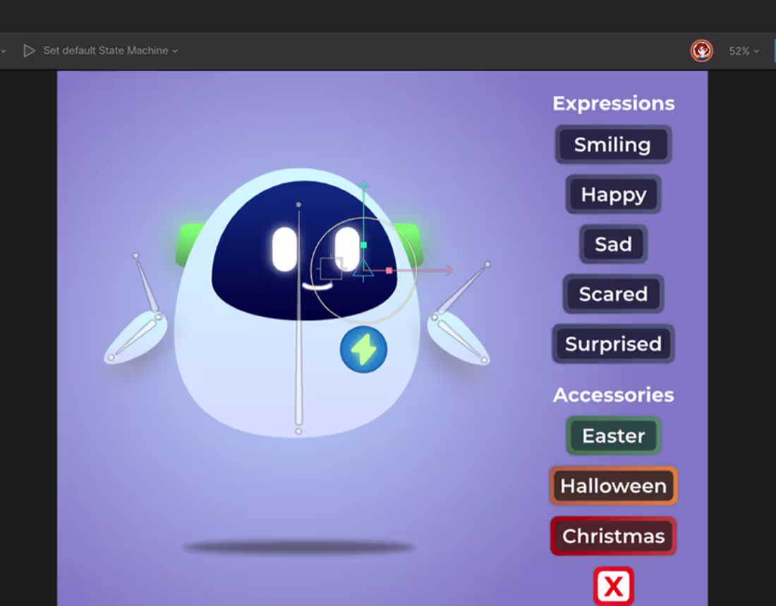 Cover image for Robot mascot animation - Rive