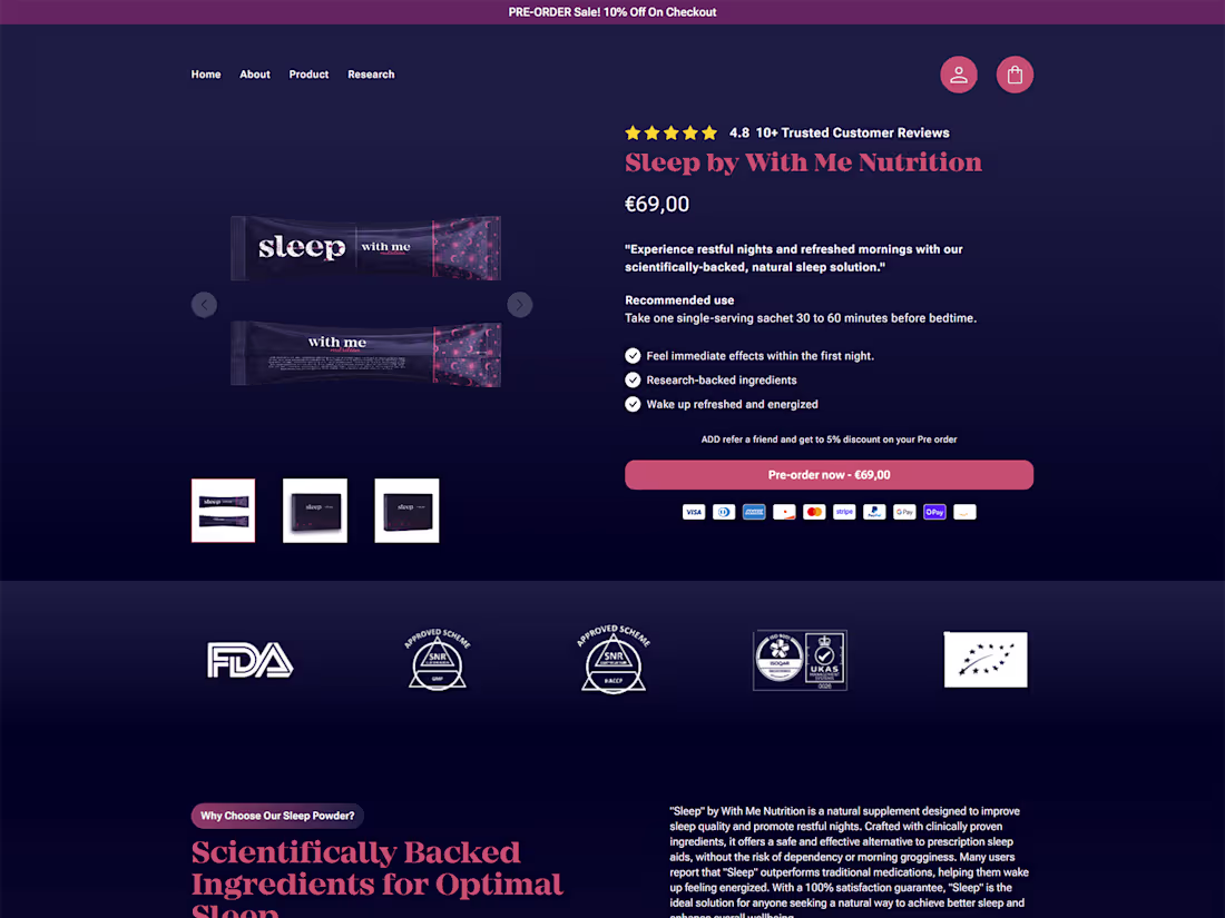 Cover image for Sleep by With Me Nutrition