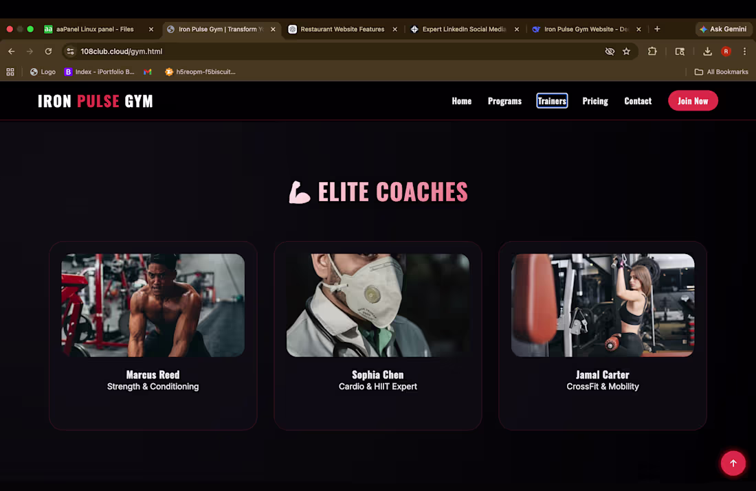 Cover image for GYM website
