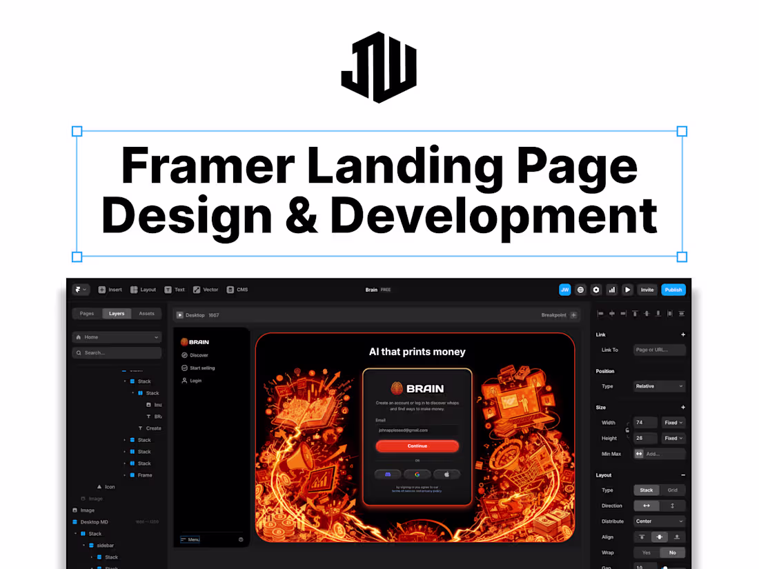 Cover image for Framer • Landing Page Design & Development