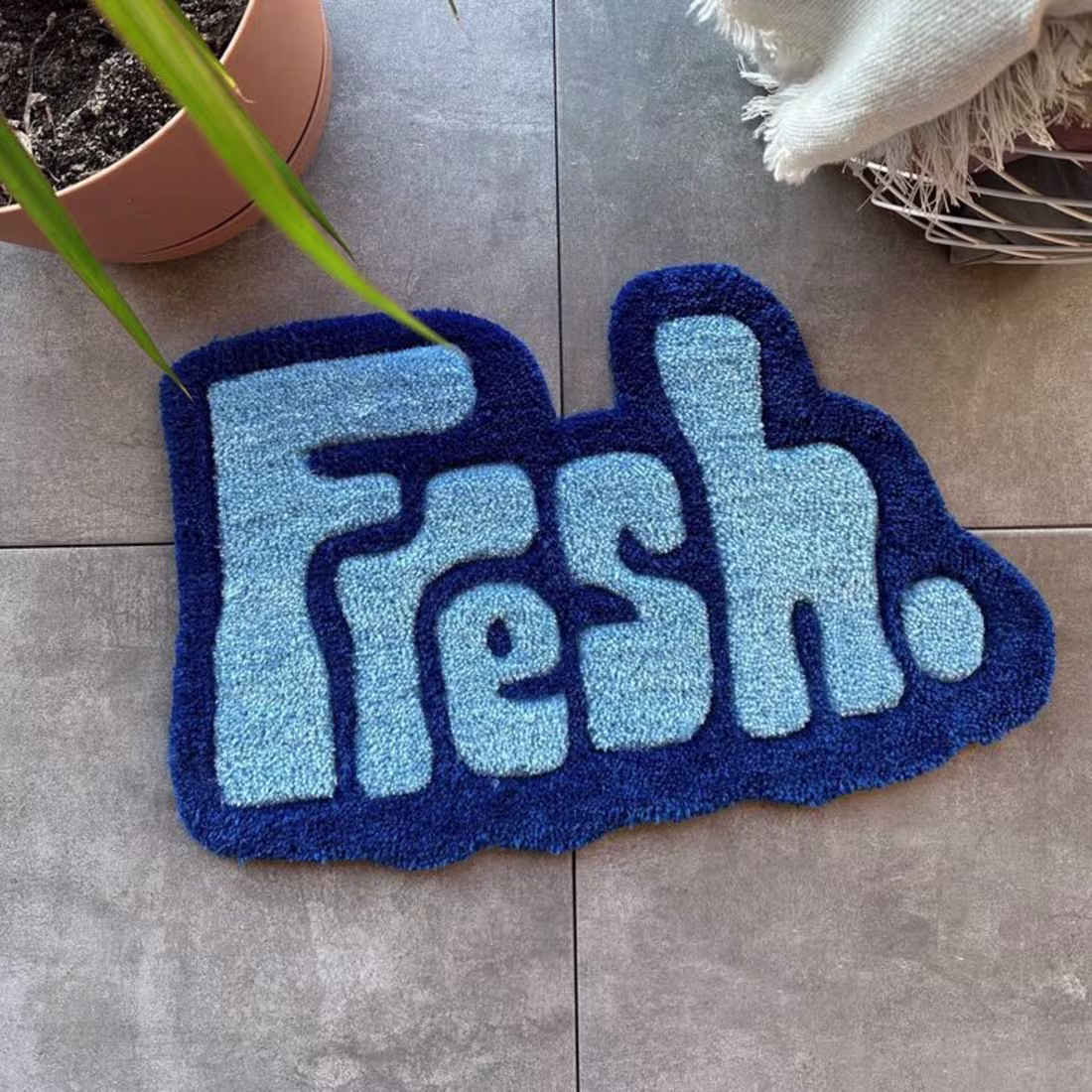 Cover image for Blue Fresh Tufted Rug / Handmade / Home Decor