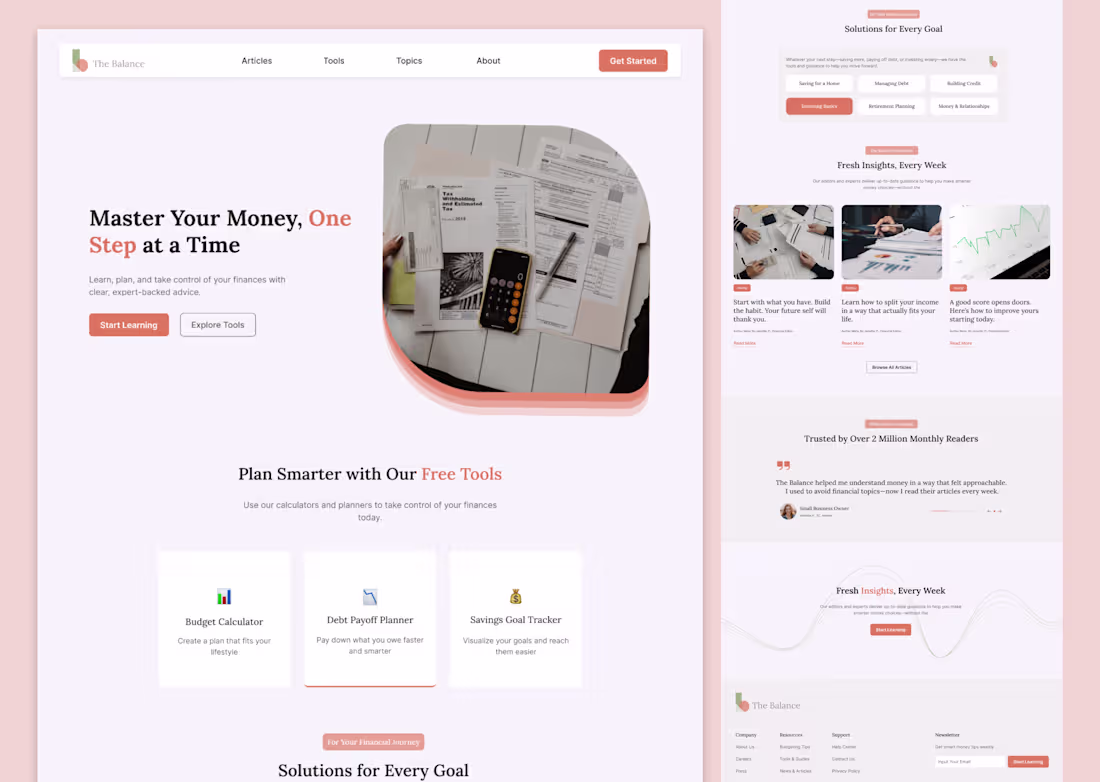Cover image for The Balance Homepage Redesign