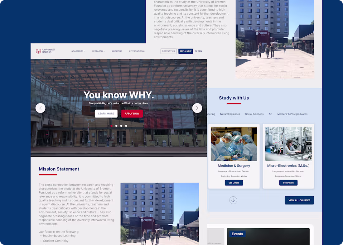 Cover image for University of Bremen Website Redesign