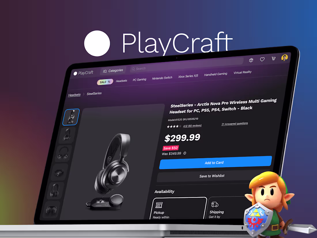 Cover image for Gaming Equipment App & Website