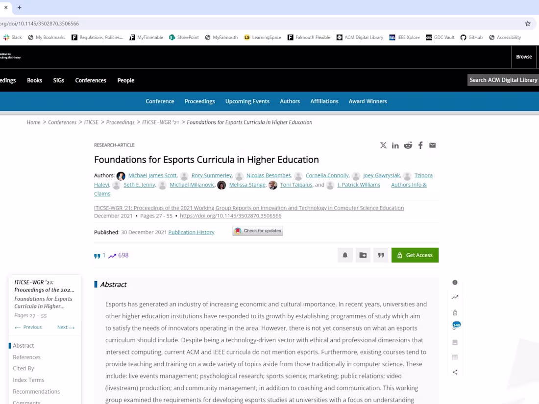 Cover image for Foundations for Esports Curricula in Higher Education