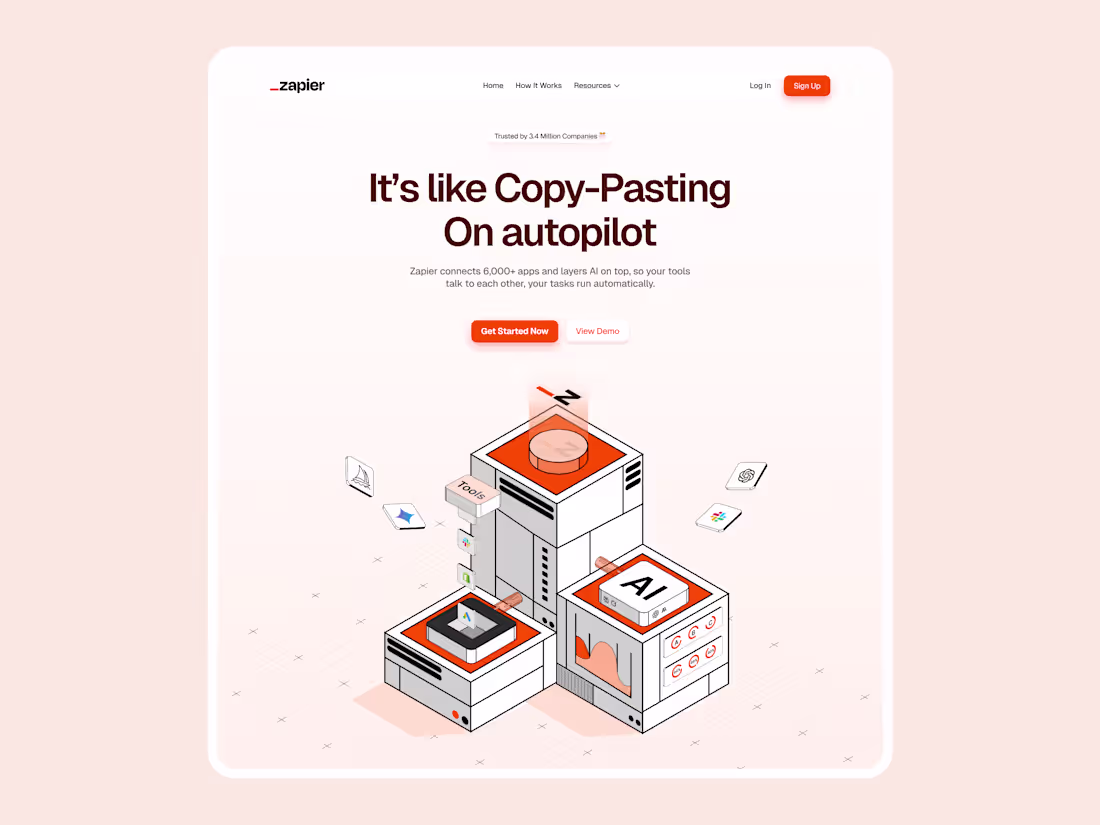 Cover image for What is Zapier had Isometric Illustration design theme 🤌 Za...