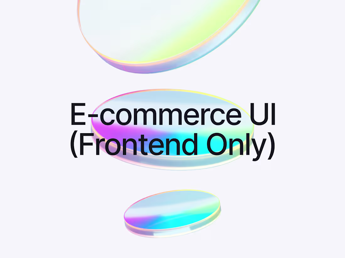 Cover image for E-commerce Website UI (Frontend Only)