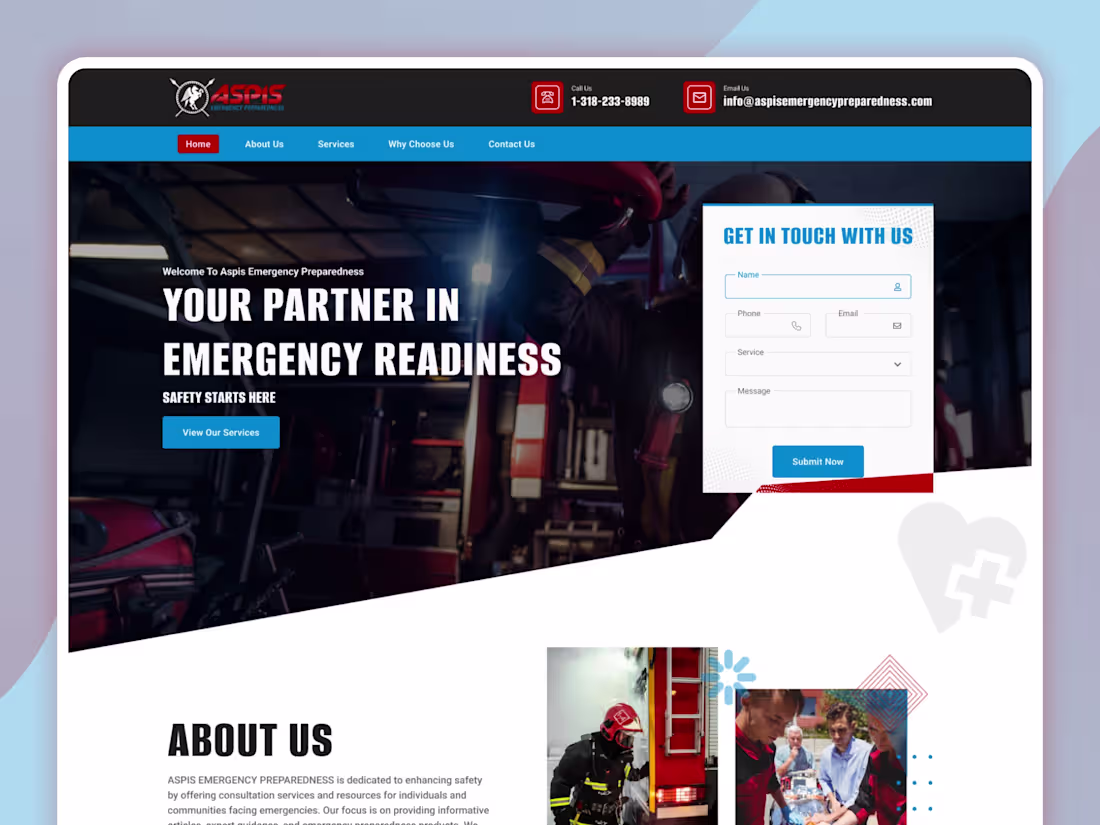 Cover image for ASPIS Emergency Preparedness Website UI Design