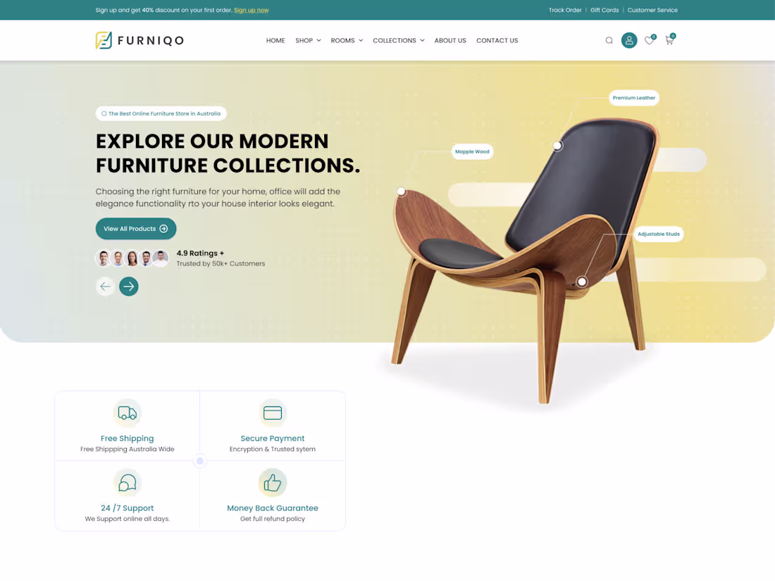 Cover image for FURNIQO - E-commerce UI/UX Case Study Design