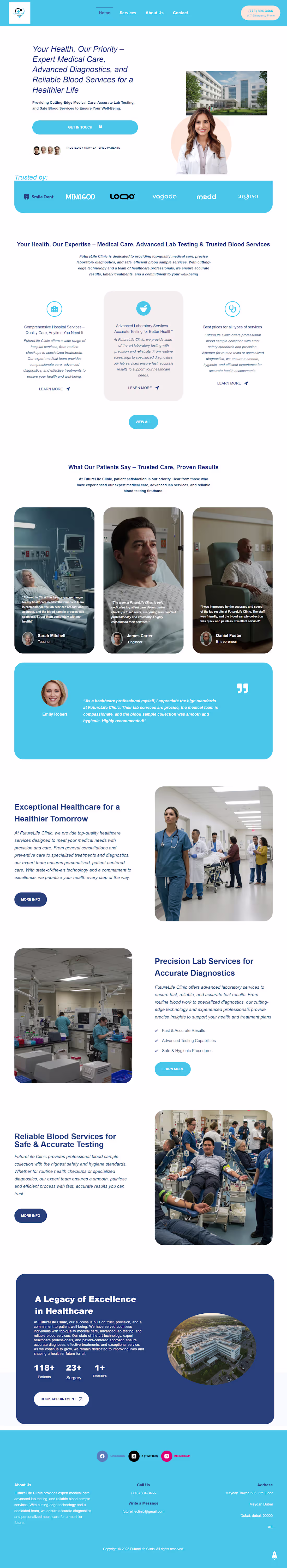 Cover image for futurelifeclinic hospital website