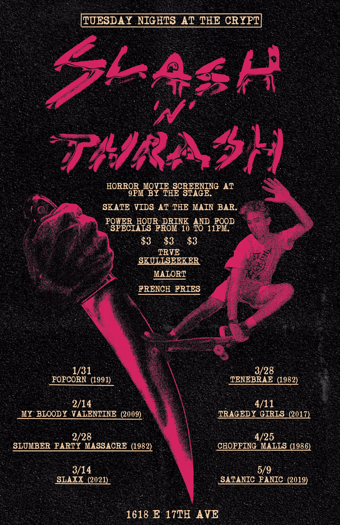 Cover image for Slash ‘N’ Thrash – Horror Movie Calendar Poster