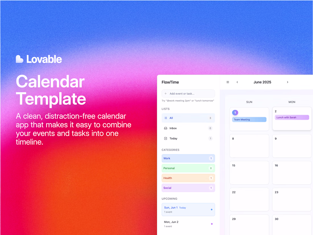 Cover image for FlowTime - Calendar Template