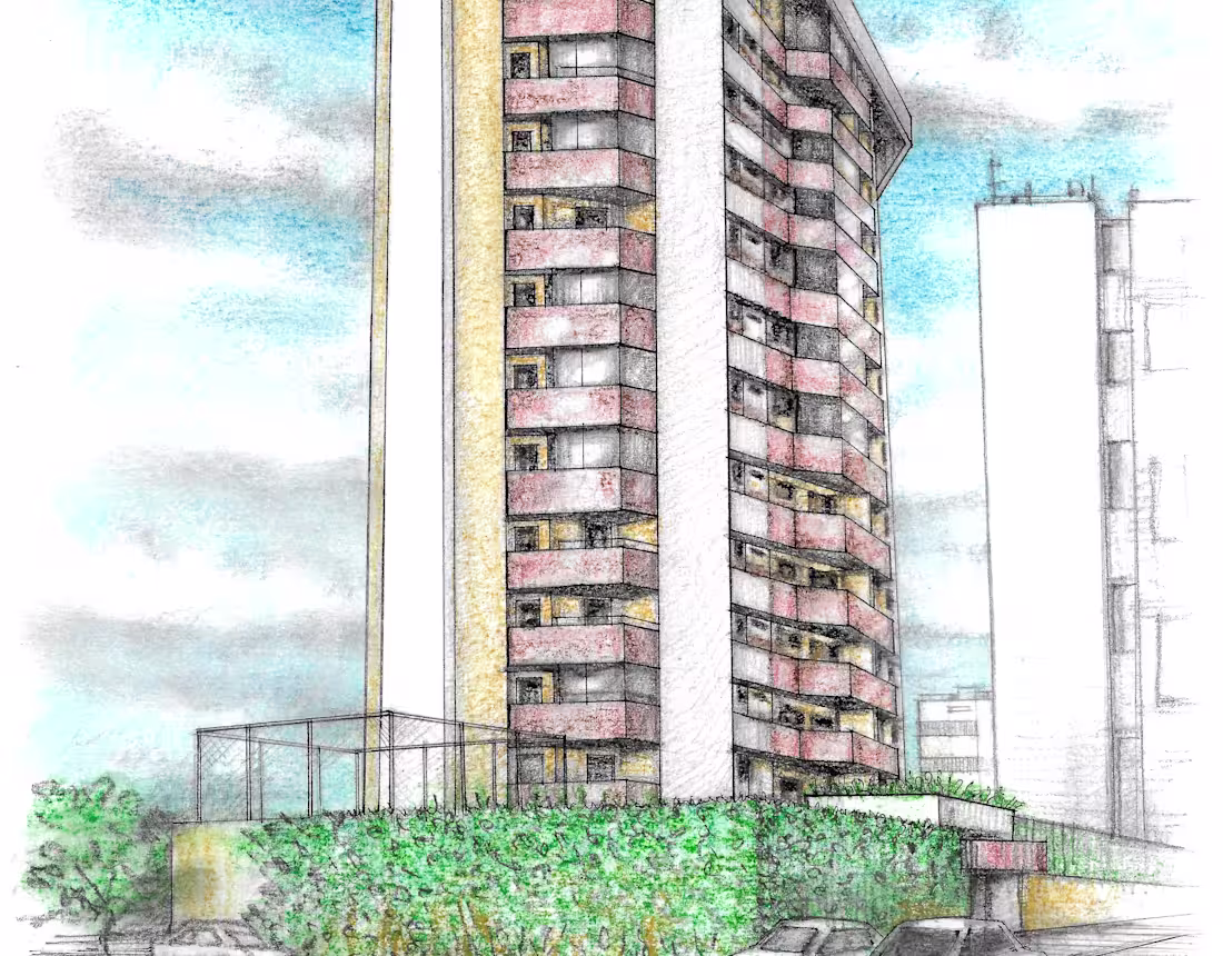 Cover image for Architectural render - hand drawn