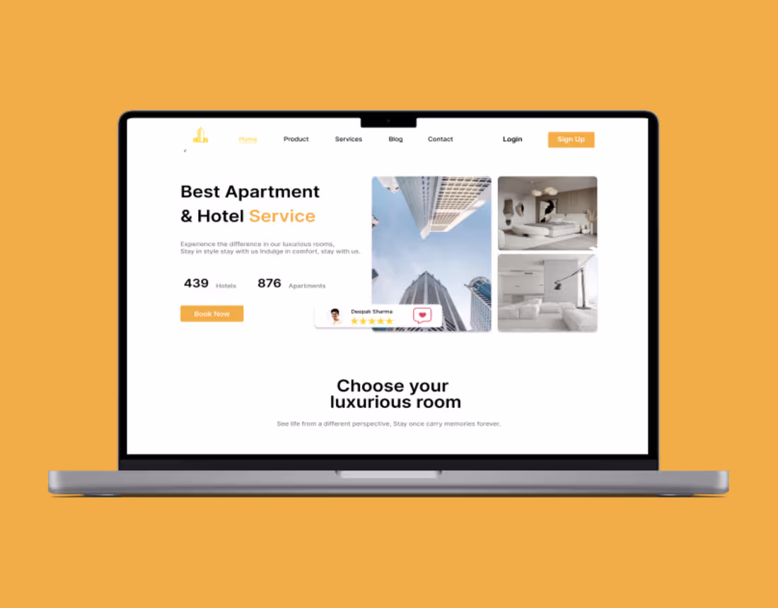 Cover image for Hotel Grand | Hotel & Apartment booking web on Behance