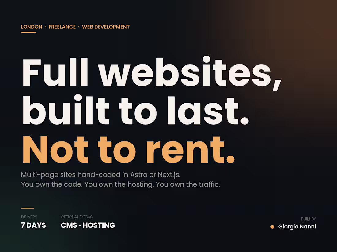 Cover image for Full Business Website — Multi-Page, Custom-Coded 