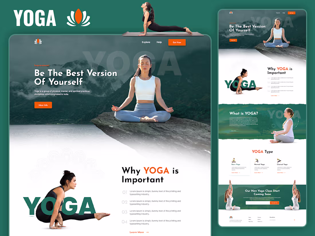 Cover image for Yoga Landing Page | Webflow | Figma | Adobe Illustrator