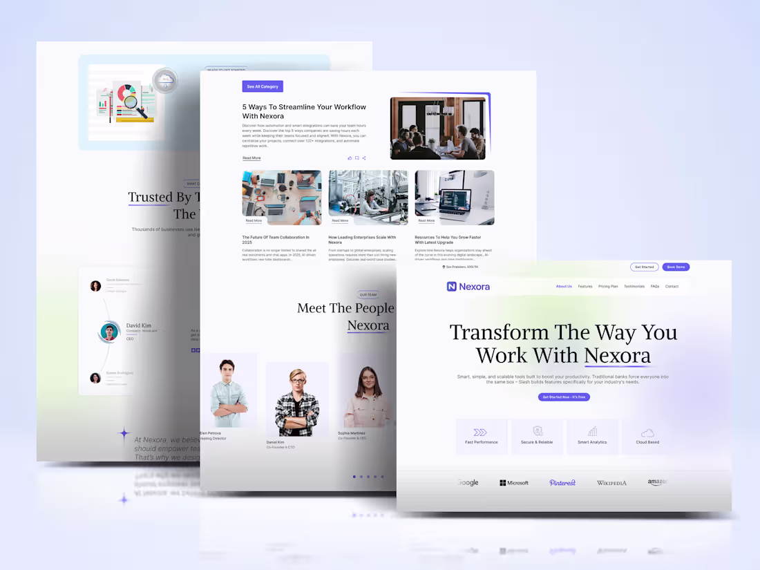 Cover image for Nexora - Premium SaaS Website UI Template for Startups