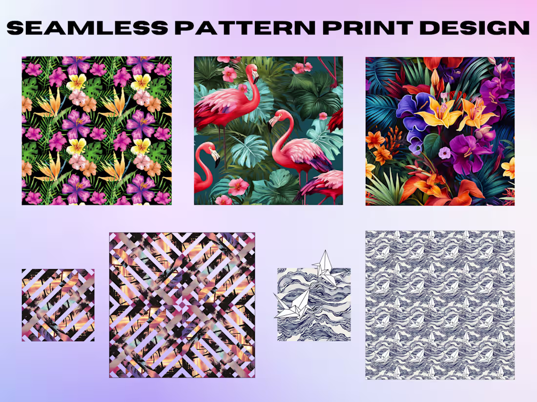 Cover image for Seamless Pattern Print Design - Repeating Motif for Textiles