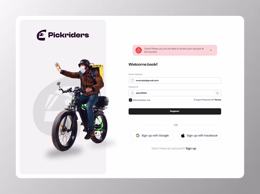 Cover image for PickRiders Admin CRM Dashboard Development