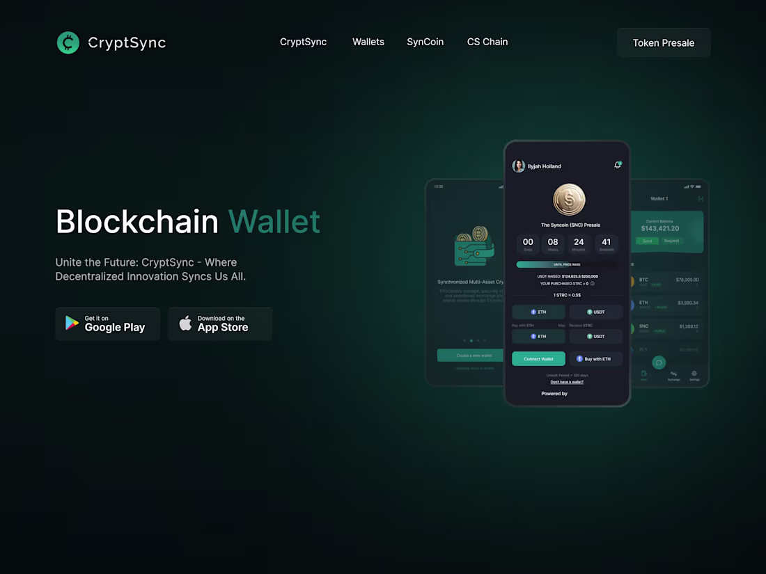 Cover image for CryptSync | Web Design