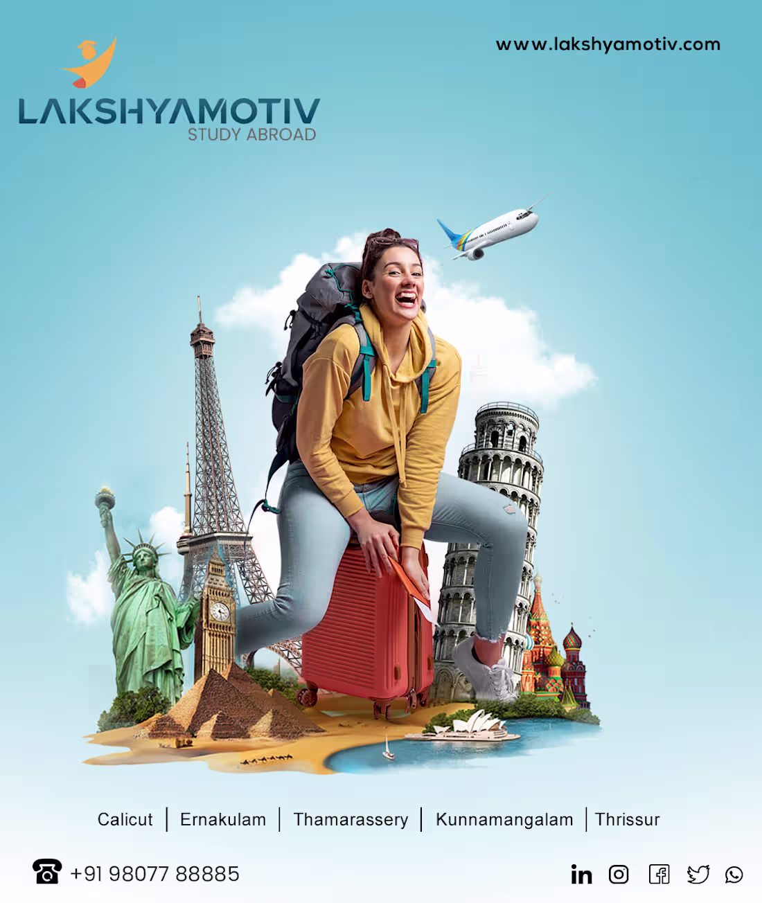 Cover image for Design works done for Education consultancy Lakhyamotiv