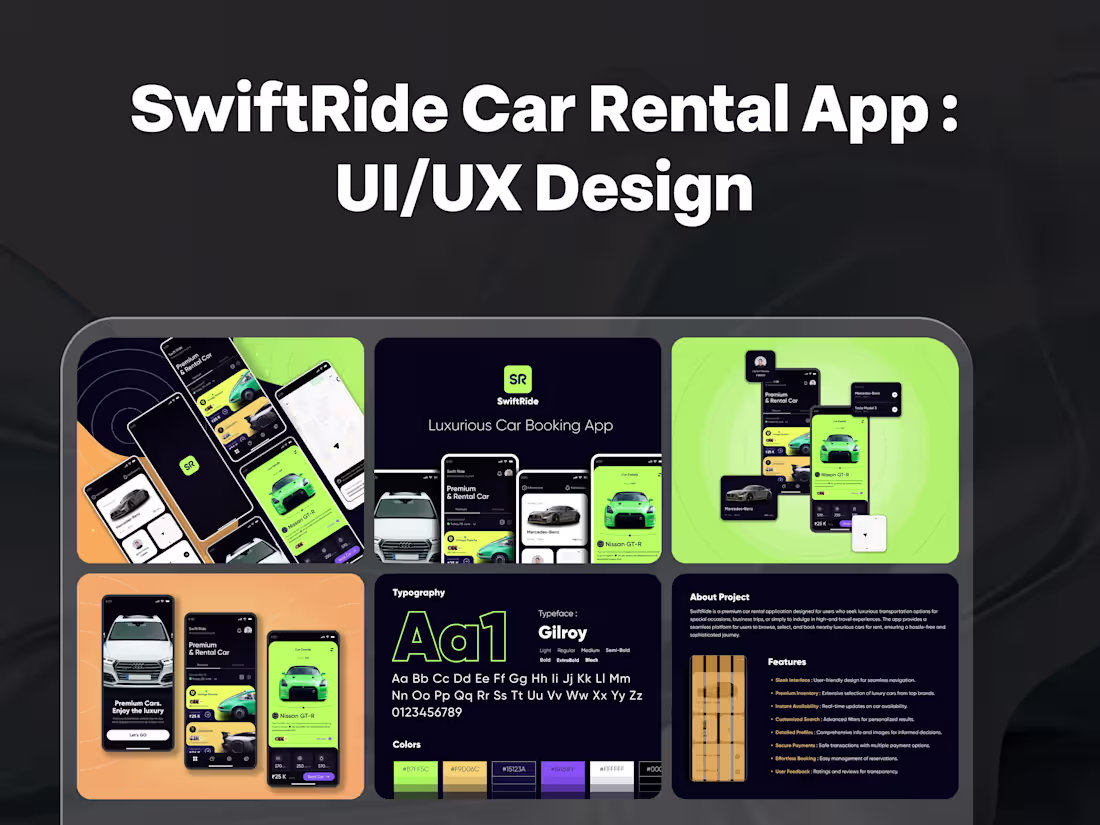 Cover image for SwiftRide Car Rental App : UI/UX Design