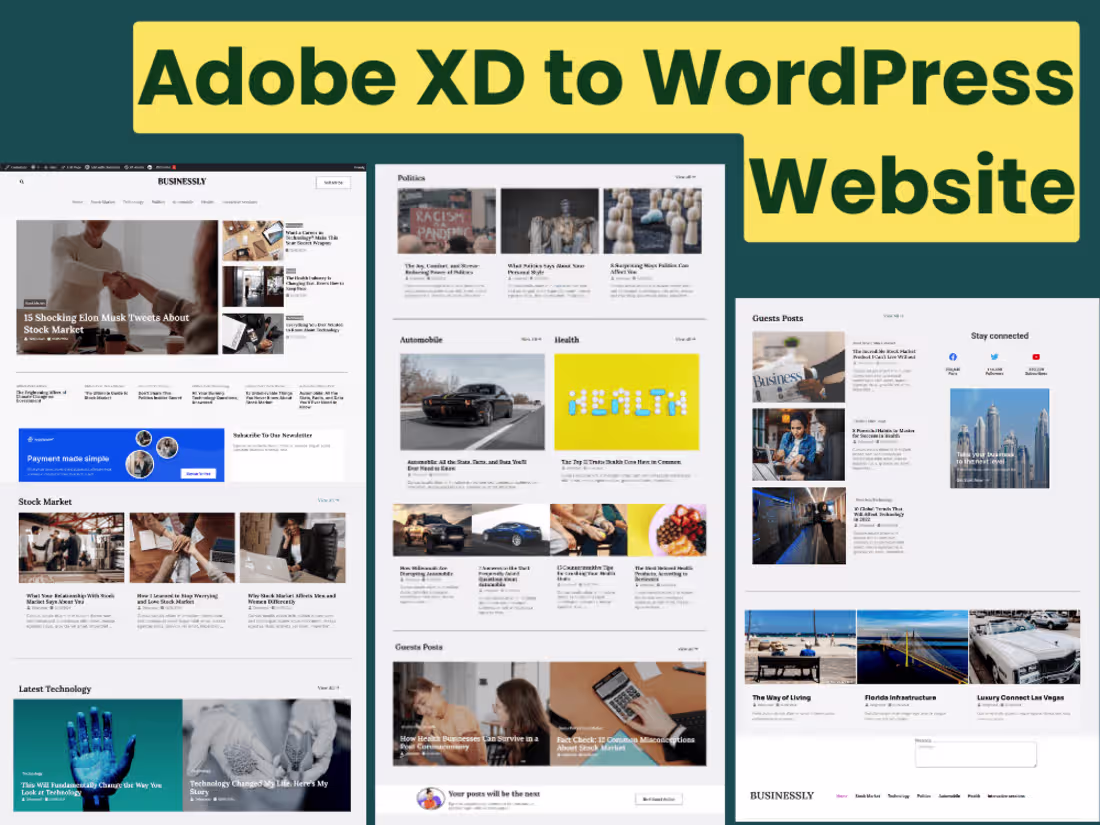 Cover image for Adobe XD to WordPress Website