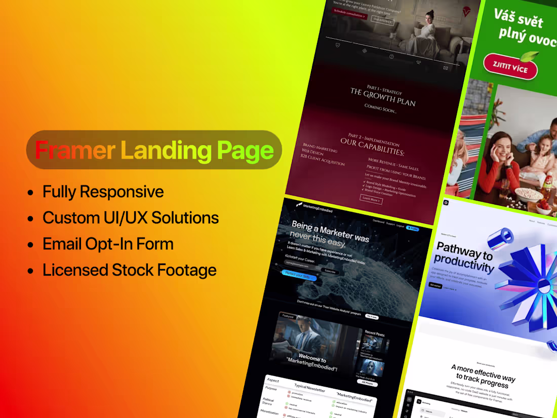 Cover image for I will Design and Build a Responsive Framer Landing Page.