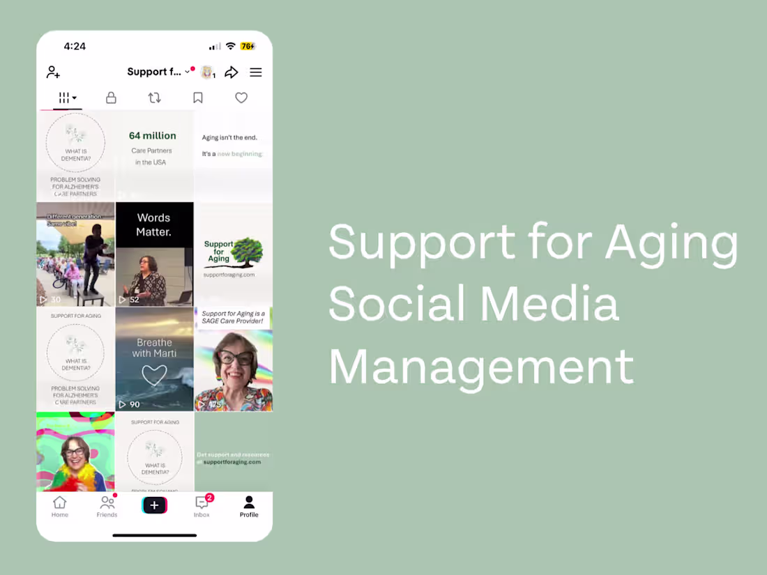 Cover image for Social Media Management for Support For Aging