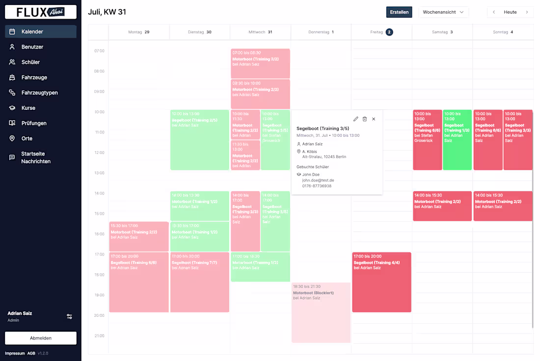 Cover image for Boat school reservation and management system