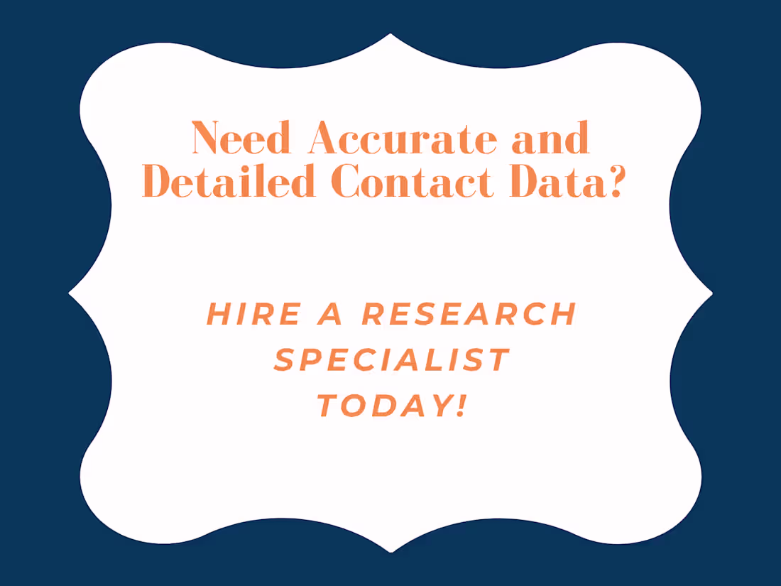 Cover image for Research Specialist for Contact Data Compilation