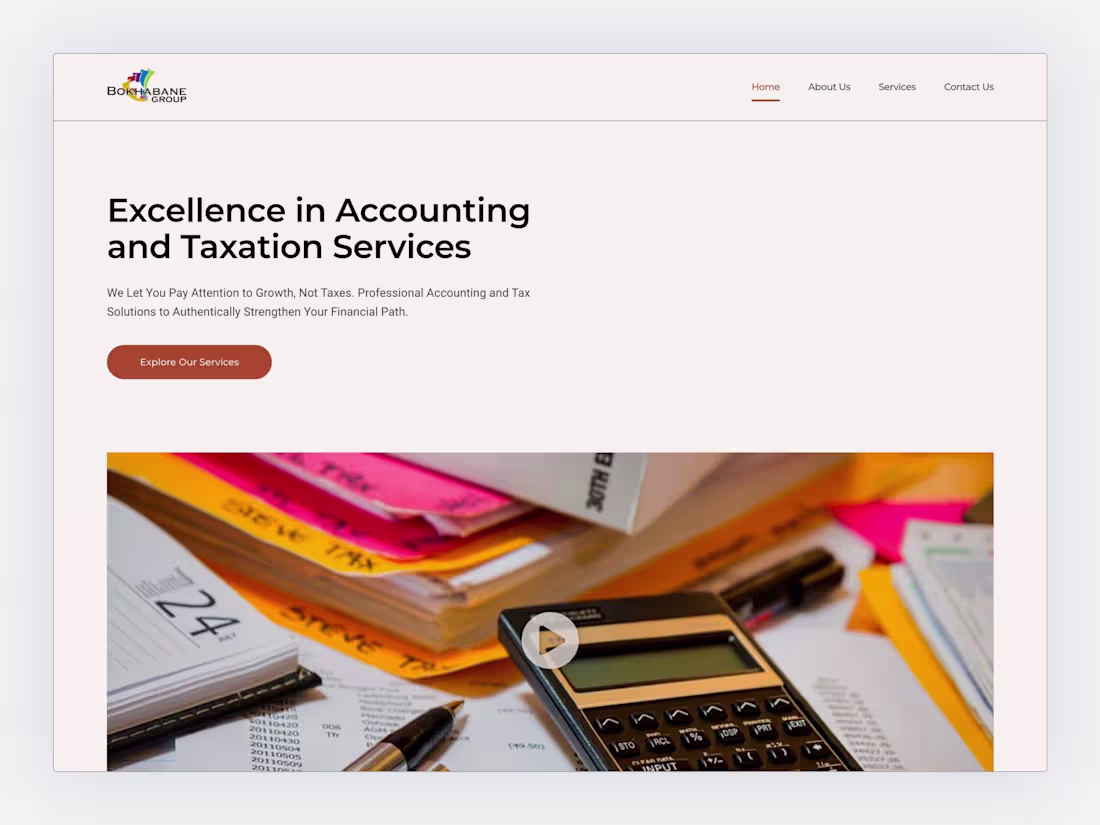 Cover image for Bokhabane Tax Group Website Design (WordPress + Elementor)