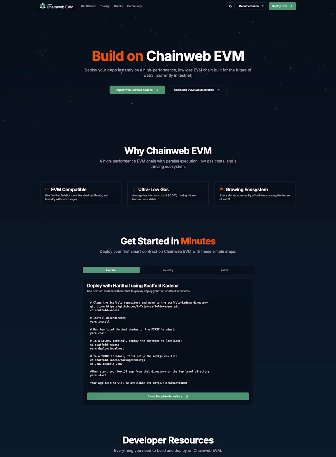Cover image for Kadena Chainweb EVM Developer Portal