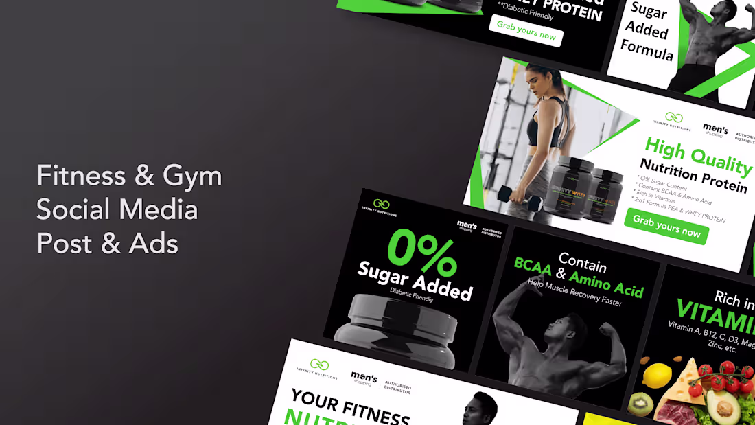 Cover image for Fitness & Gym Social Media Post & Ads