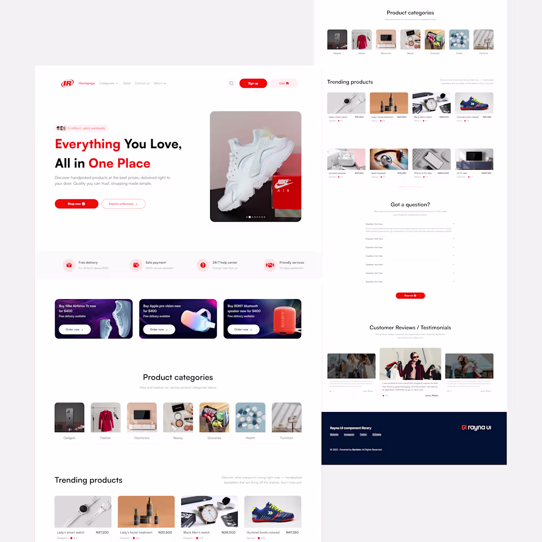 Cover image for E-Comerce landing page ui design