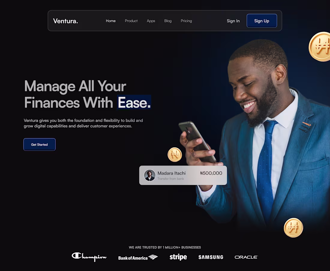 Cover image for Ventura SaaS Website Design