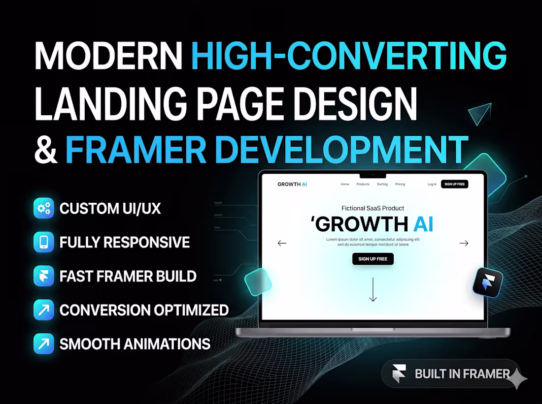 Cover image for High-Converting Landing Page Design & Framer Development