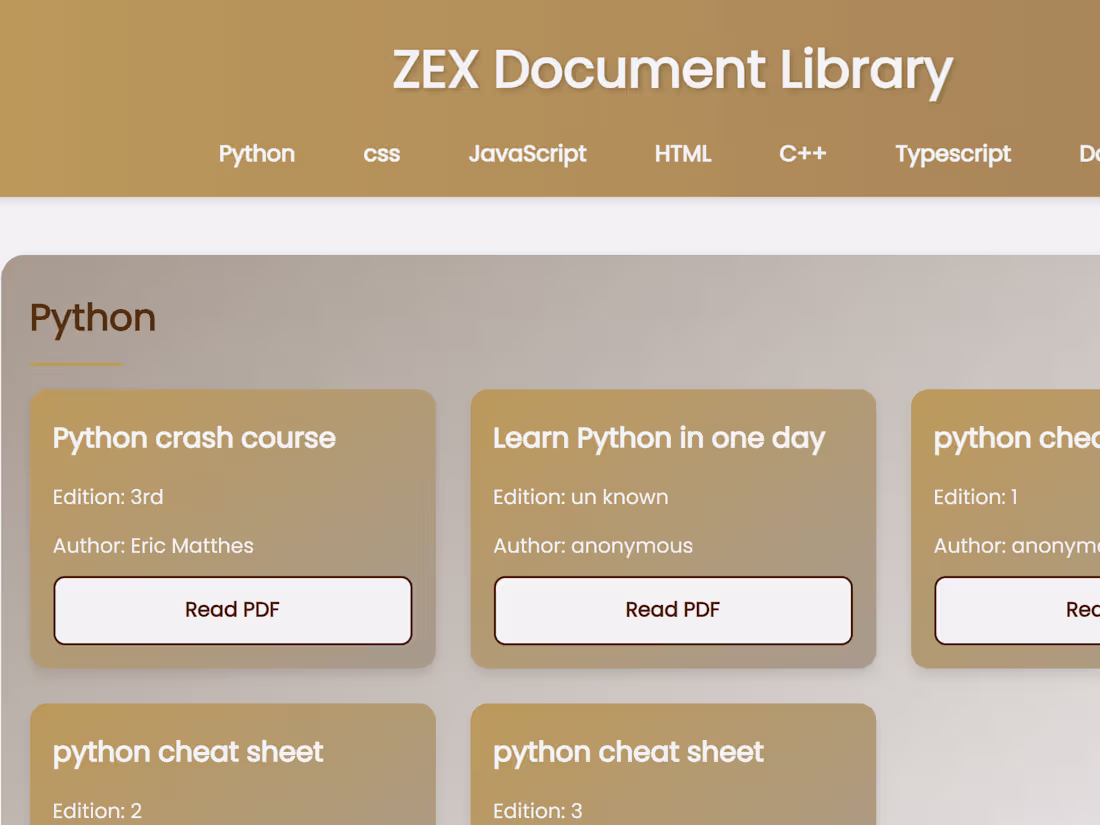 Cover image for Zex Document library