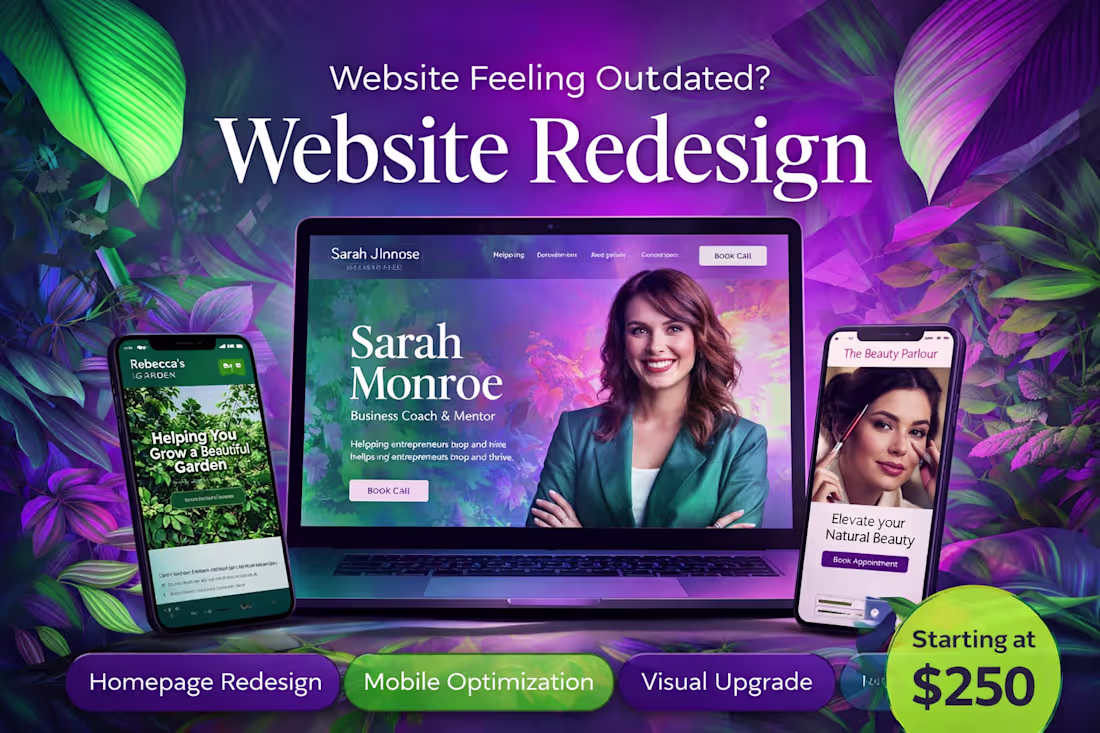 Cover image for Website Redesign for Personal Brands & Small Businesses