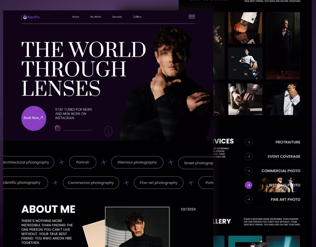 Cover image for Photography Website design | Portfolio Website