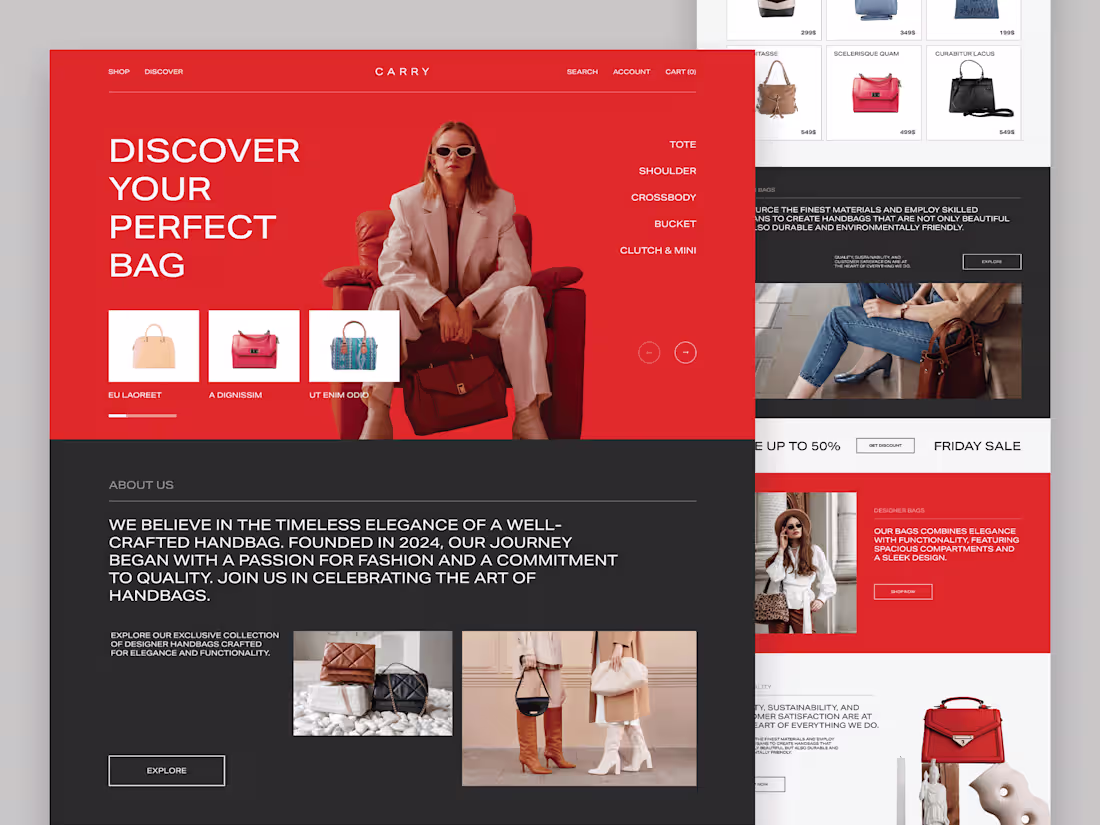 Cover image for CARRY : E-commerce Website for Women's Handbags