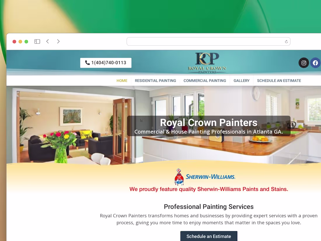 Cover image for Royal Crown Painting Web Design