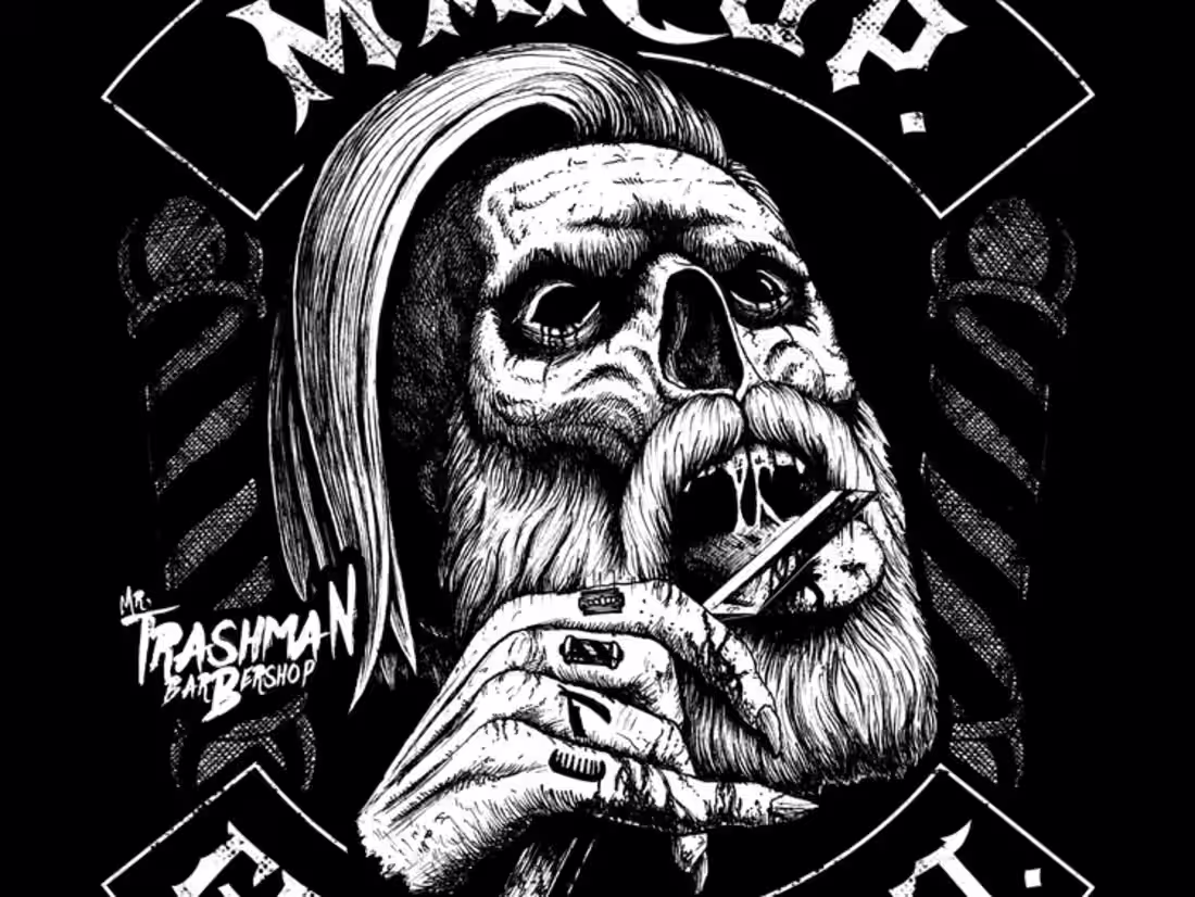 Cover image for Mr Trashman barbershop t-shirt design
