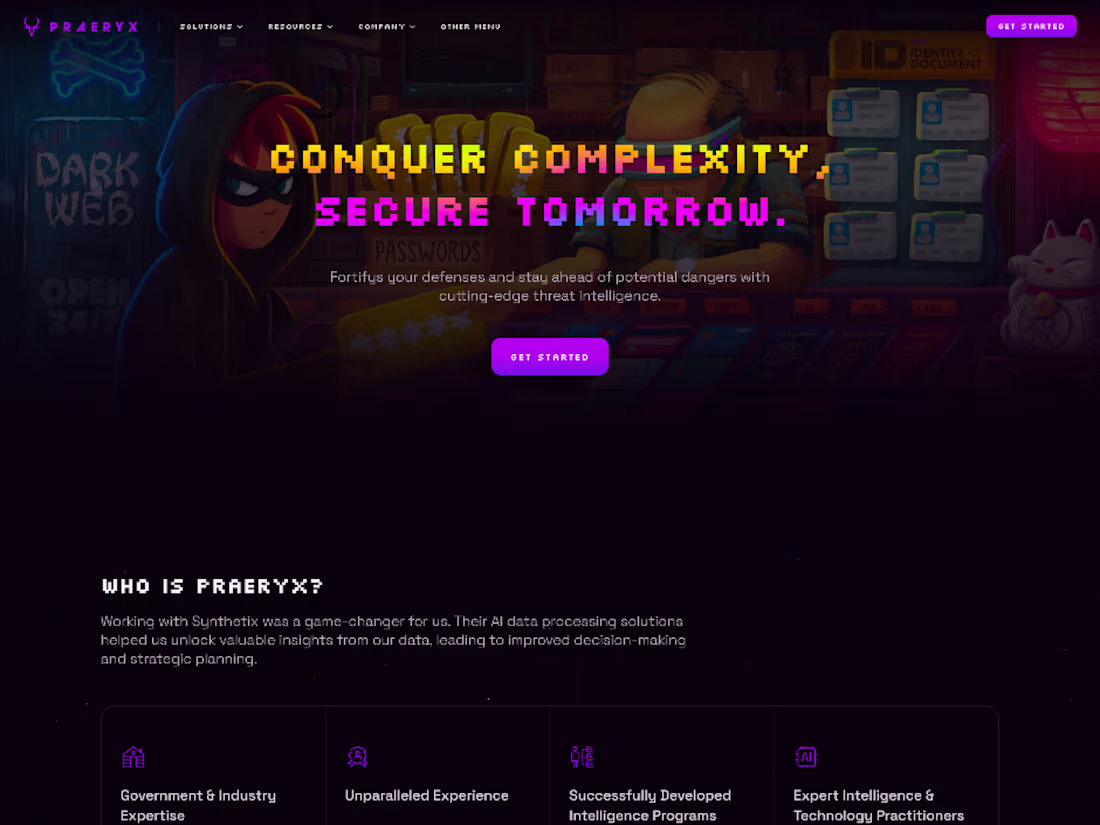 Cover image for Praeryx — Custom Ghost Theme for a Cyber Intelligence website