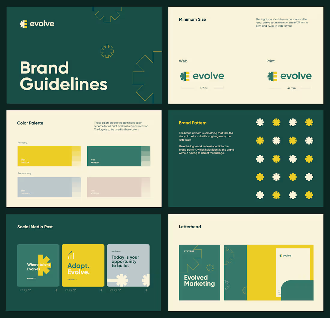 Cover image for Brand guide design for Evolve