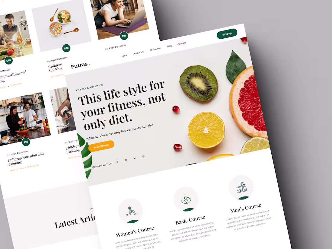 Cover image for Nutrition & Health website.