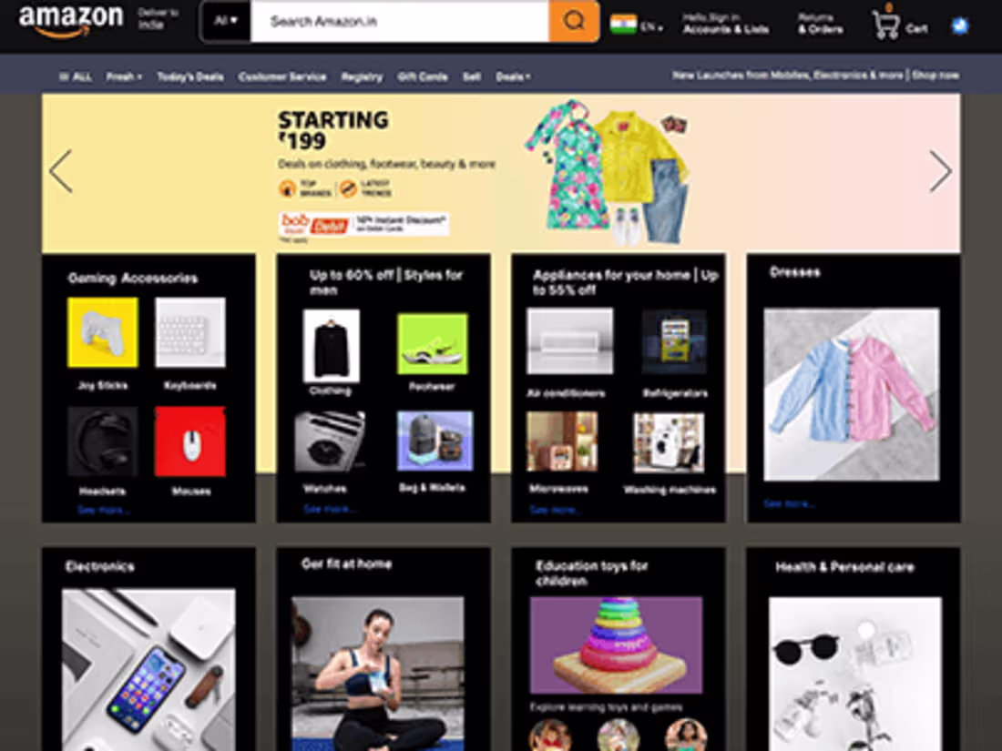 Cover image for Amazon clone design 